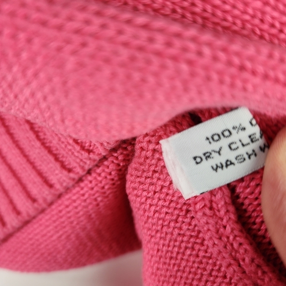 Vintage 90s Y2K Bermuda Mock Neck Cotton Sweater Hot Pink Size Medium Gossipgirl - Picture 9 of 10